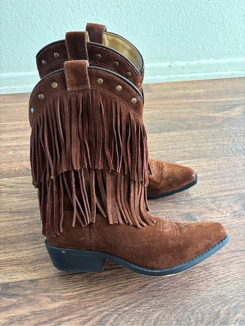 SHYANNE GIRLS' DOUBLE-FRINGE WESTERN BOOTS - SNIP TOES Size: 2